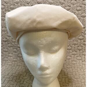 VTG Giorgio Armani White Silk Beret Hat Cap M Womens Mens 57